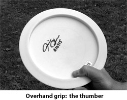 Forhand grip: thumber